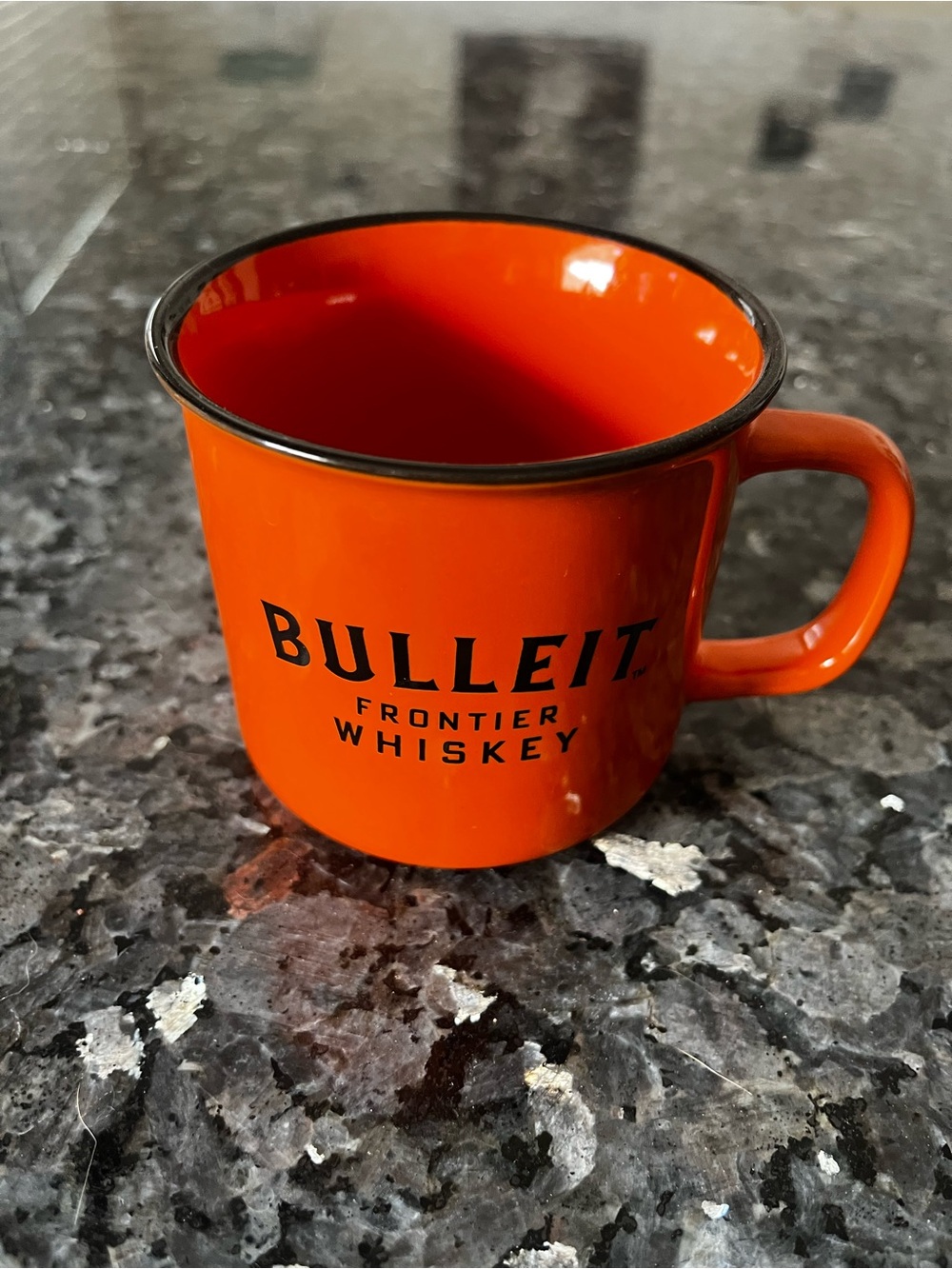 Bulleit Frontier Whiskey Orange Enamel Mug